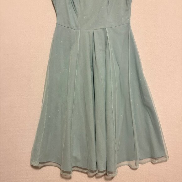 Miss Candyfloss Womens Medium 50s Cinderella Pin Up Swing Dress Blue Glitter - Picture 7 of 15